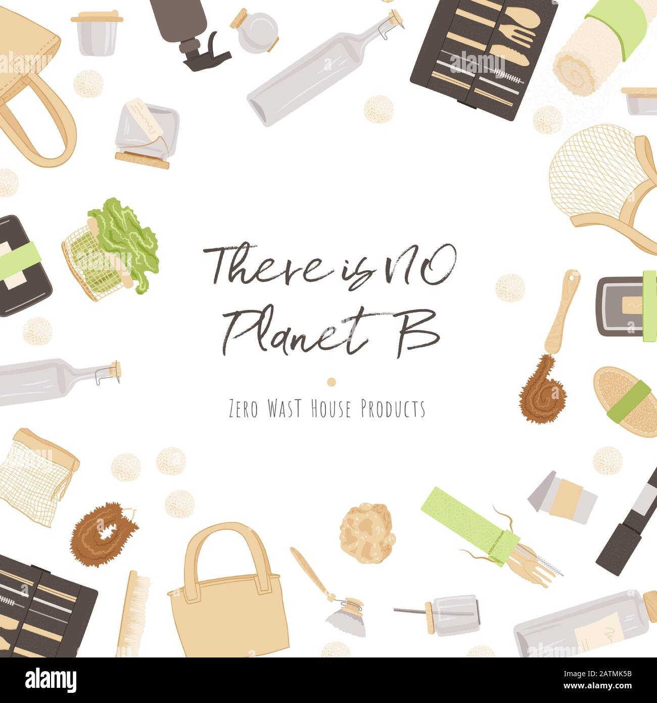 Curated visual reference: Gallery Detail: Zero Waste Vector Concept Illustration In Minimalism Style With