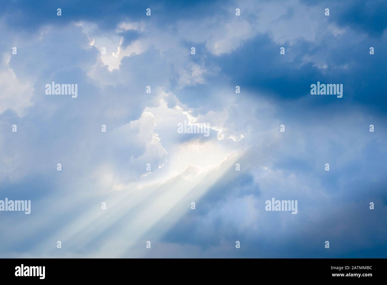 Miraculous heavenly sun light. Divine source of love. Higher power and life force concept Stock Photo