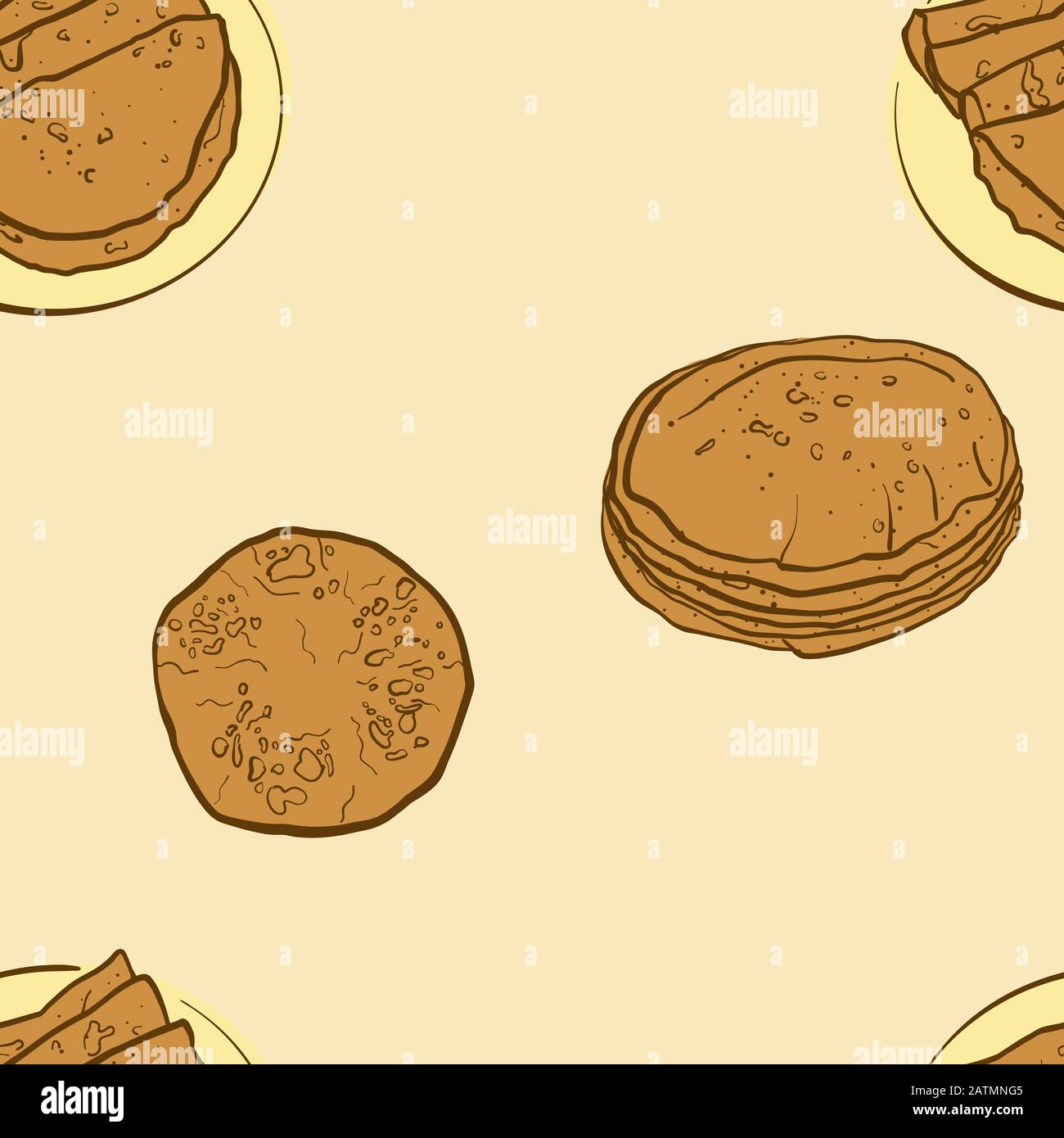 Wheaten Pita Flat Bread Texture Background. Flatbread Pattern, Tortilla  with Copy Space Stock Image - Image of chapati, plain: 258946725