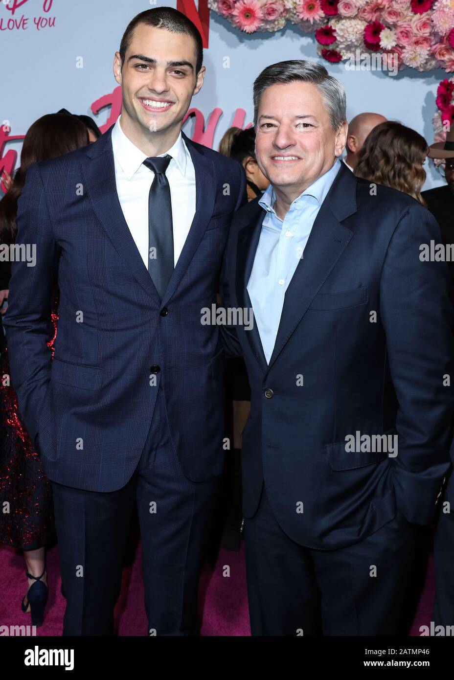 Hollywood, United States. 03rd Feb, 2020. HOLLYWOOD, LOS ANGELES, CALIFORNIA, USA - FEBRUARY 03: Actor Noah Centineo and Netflix Chief Content Officer Ted Sarandos arrive at the Los Angeles Premiere Of Netflix's 'To All The Boys: P.S. I Still Love You' held at the Egyptian Theatre on February 3, 2020 in Hollywood, Los Angeles, California, United States. (Photo by Xavier Collin/Image Press Agency) Credit: Image Press Agency/Alamy Live News Stock Photo