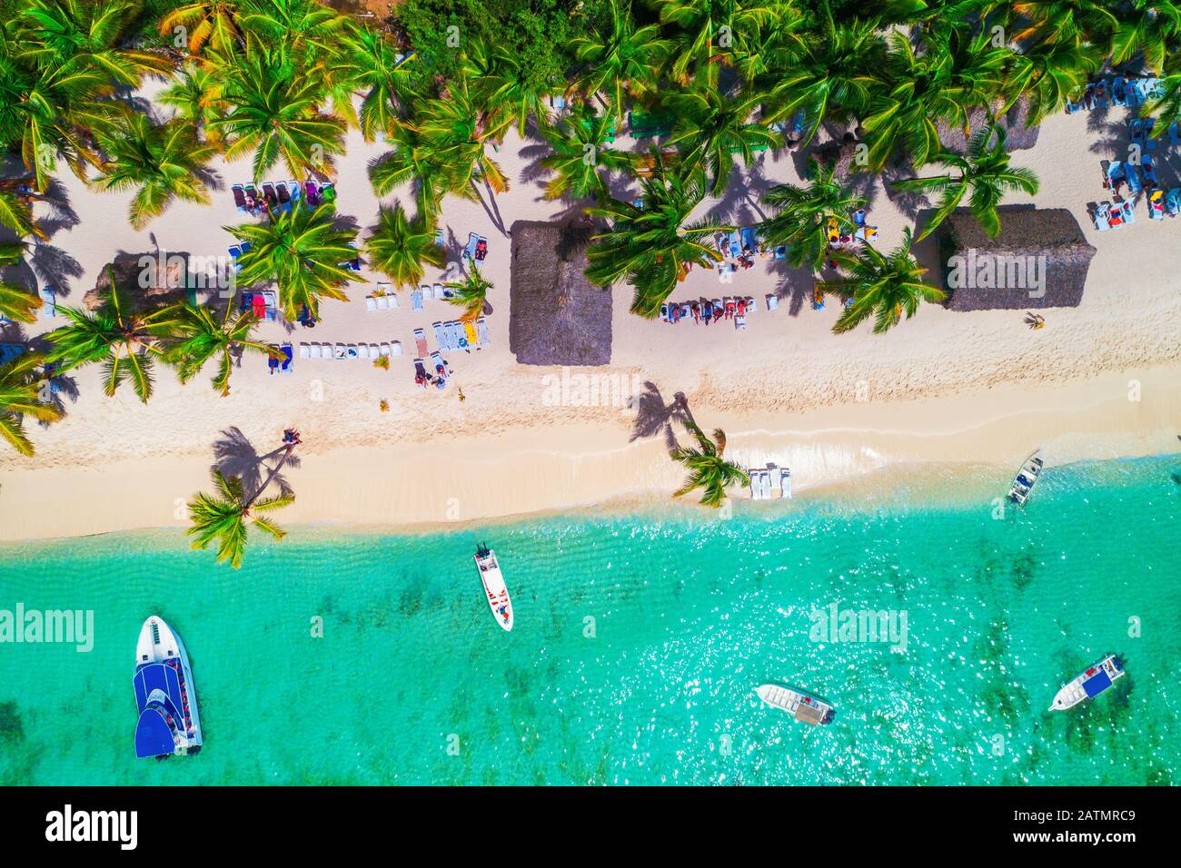 Aerial view of tropical beach. Saona island, Dominican republic Stock Photo
