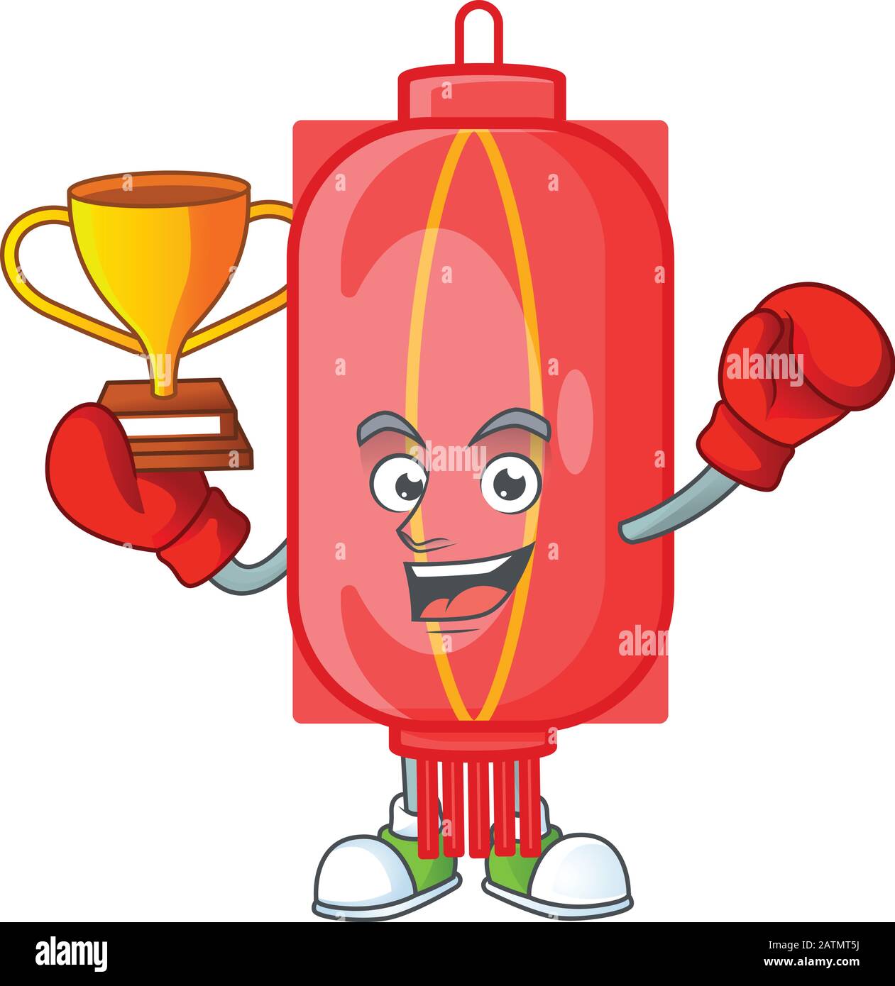 fantastic Boxing winner of chinese traditional paper in mascot cartoon ...