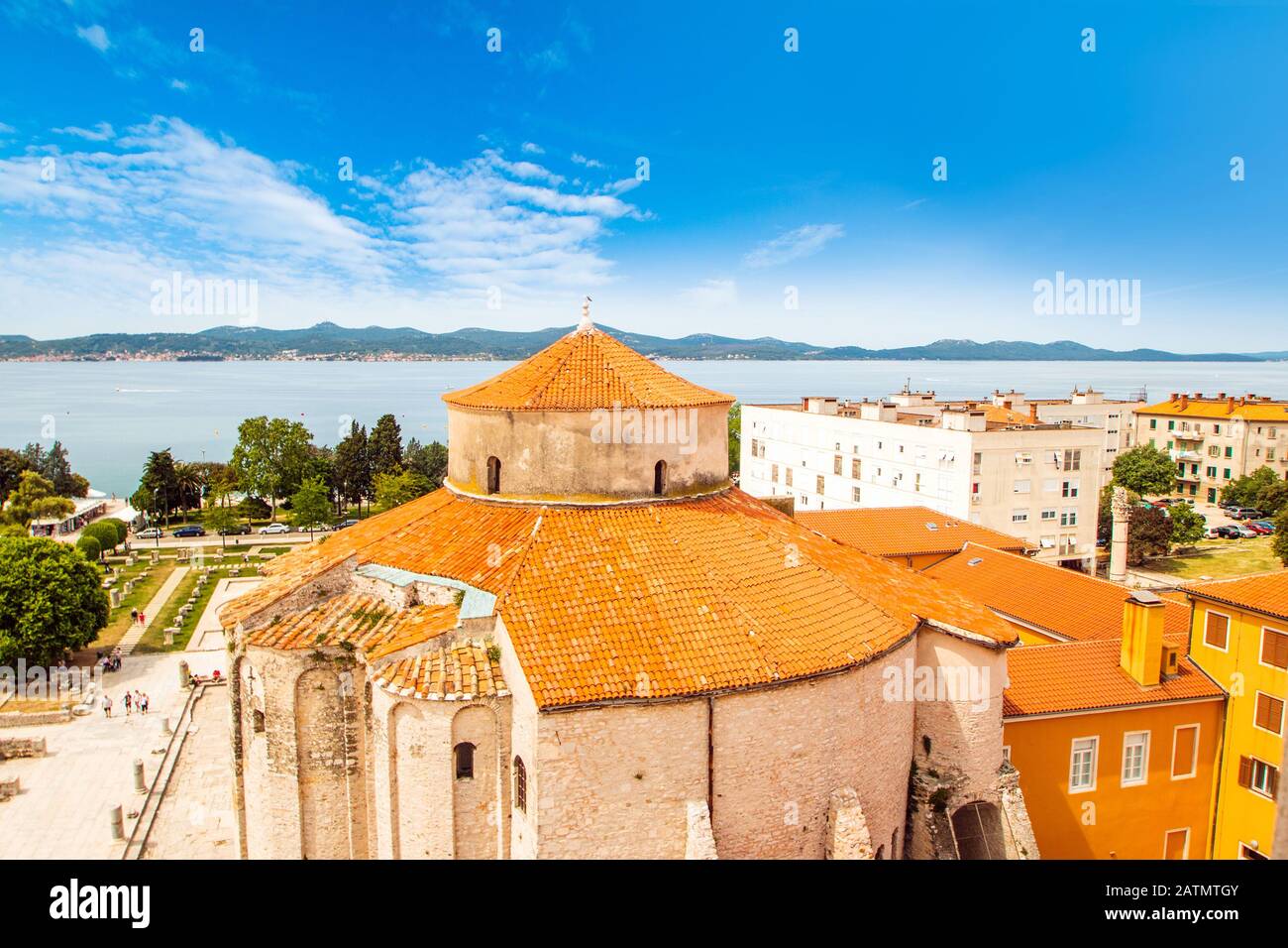 Saint Donatus (Sveti Donat) church in Zadar, aerial view, Dalmatia, Croatia Stock Photo