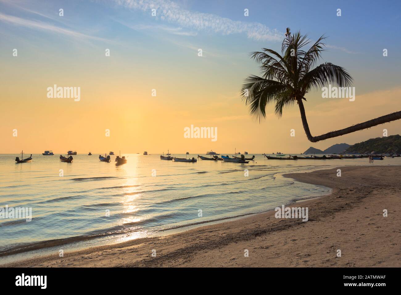 Sunset Sairee Beach Koh Tao Thailand Stock Photo Alamy