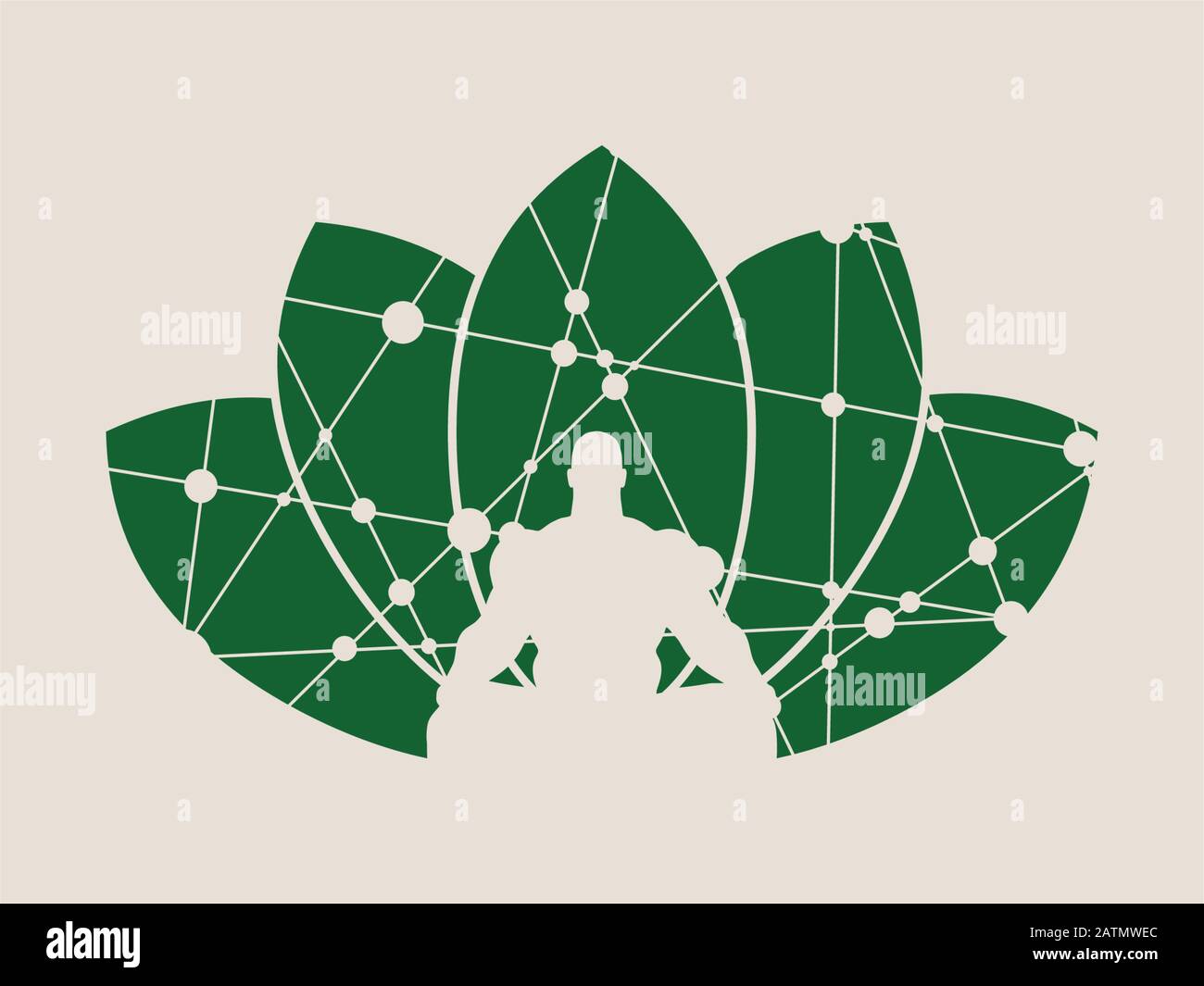 Muscular man meditation. Stock Vector