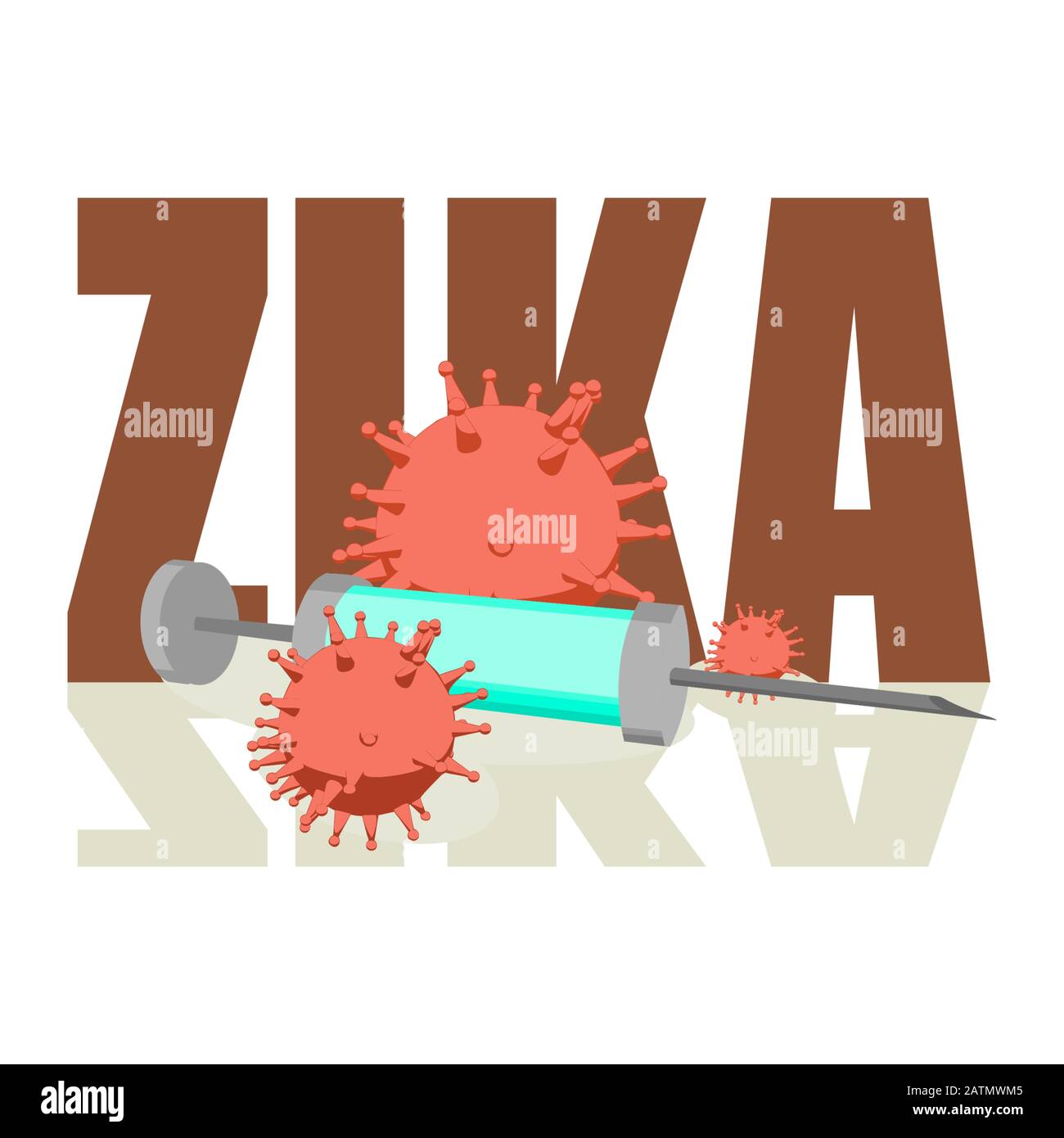 Zika desease, abstract virus models and syringe Stock Vector Image ...