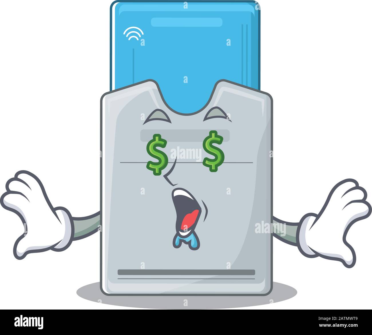 Happy rich key card with Money eye cartoon character style Stock Vector ...