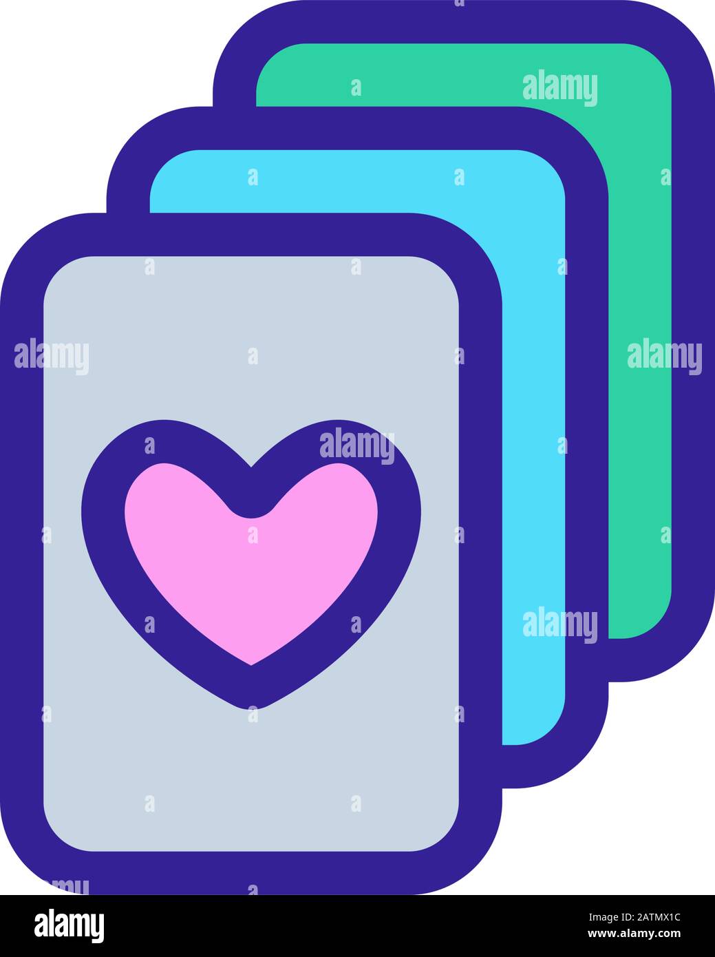 a deck of cards icon vector. Isolated contour symbol illustration Stock ...