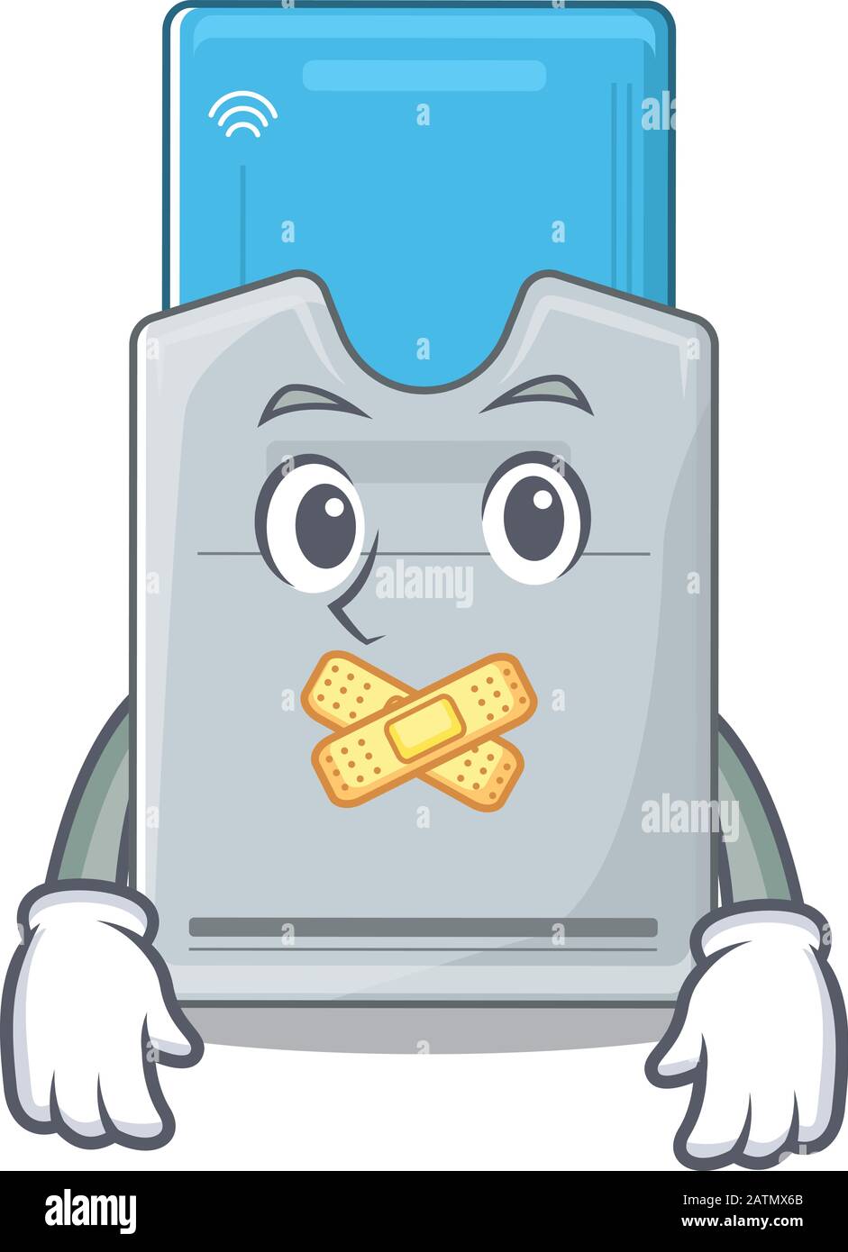 a silent gesture of key card mascot cartoon character design Stock ...