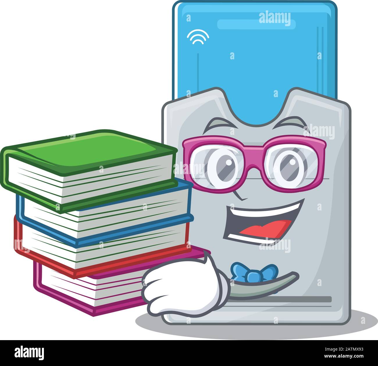 Cool and clever Student key card mascot cartoon with book Stock Vector ...