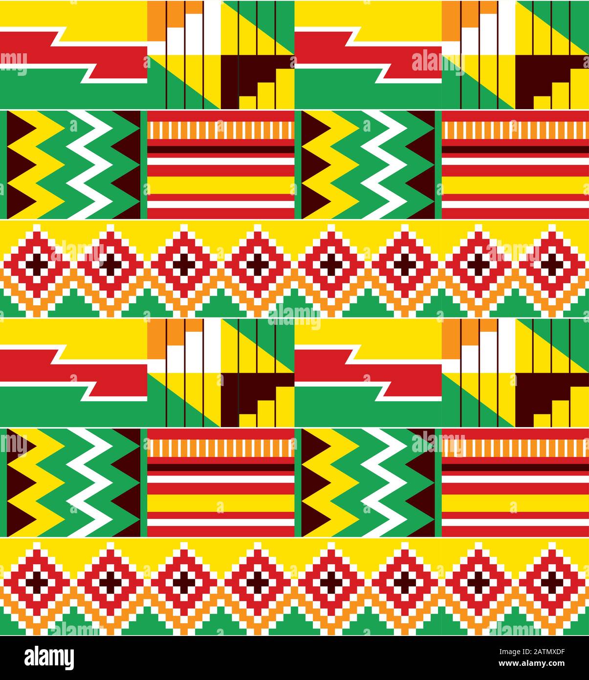 Set of african seamless patterns kente cloth Vector Image