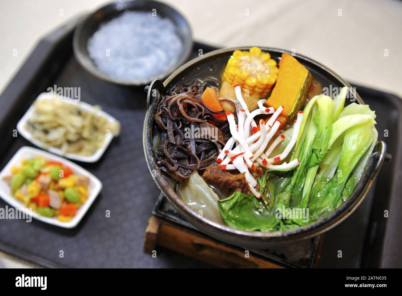 The portrait of food vegetarian hot pot Stock Photo Alamy