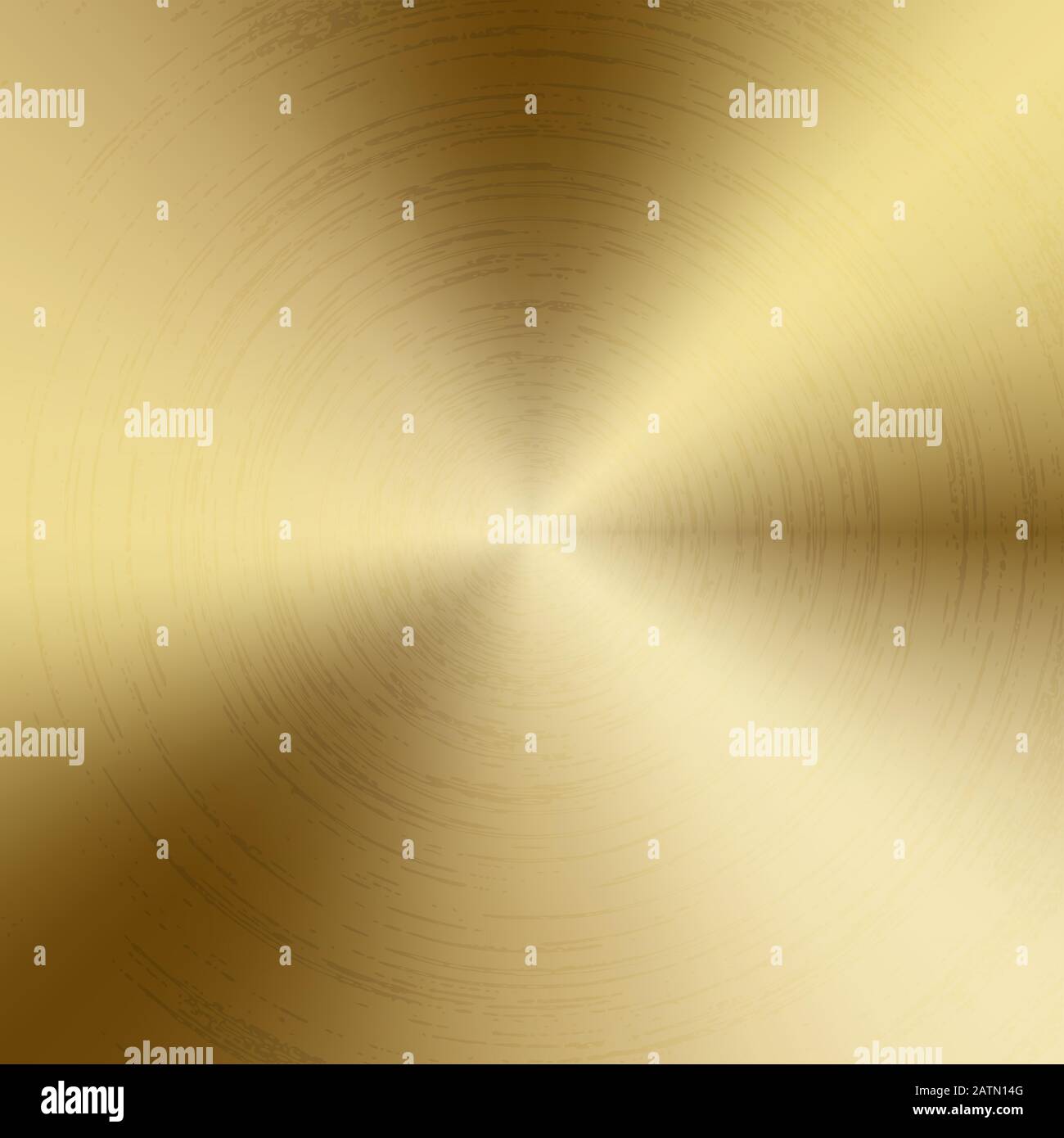 Radial polished texture golden metal background. Vector textured technology gold color background with circular polished, brushed concentric texture. Stock Vector