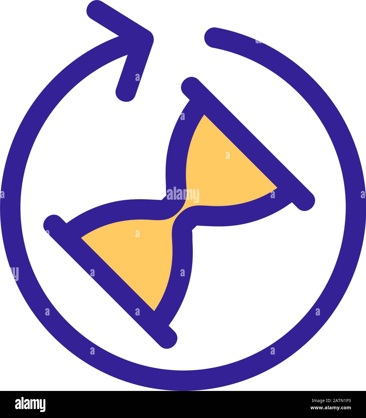 Update the hourglass icon vector. Isolated contour symbol illustration ...
