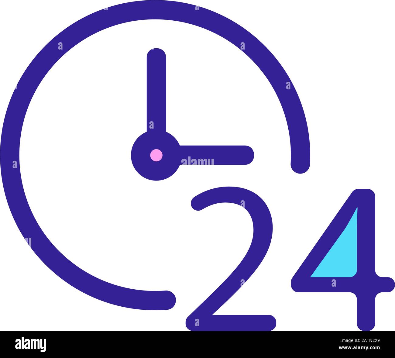 roundtheclock work icon vector. Isolated contour symbol illustration