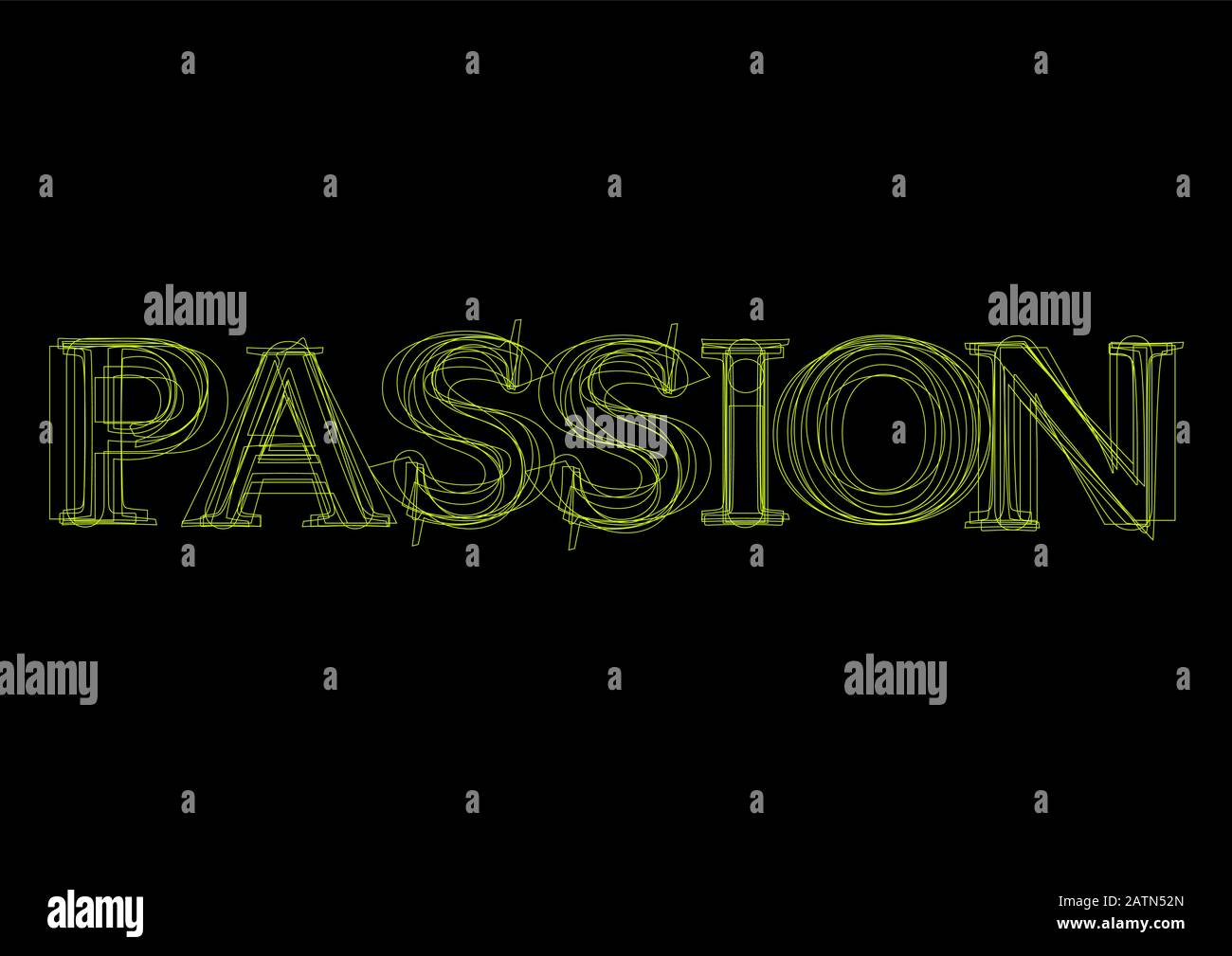 Vector word passion, green light on black background Stock Vector Image ...