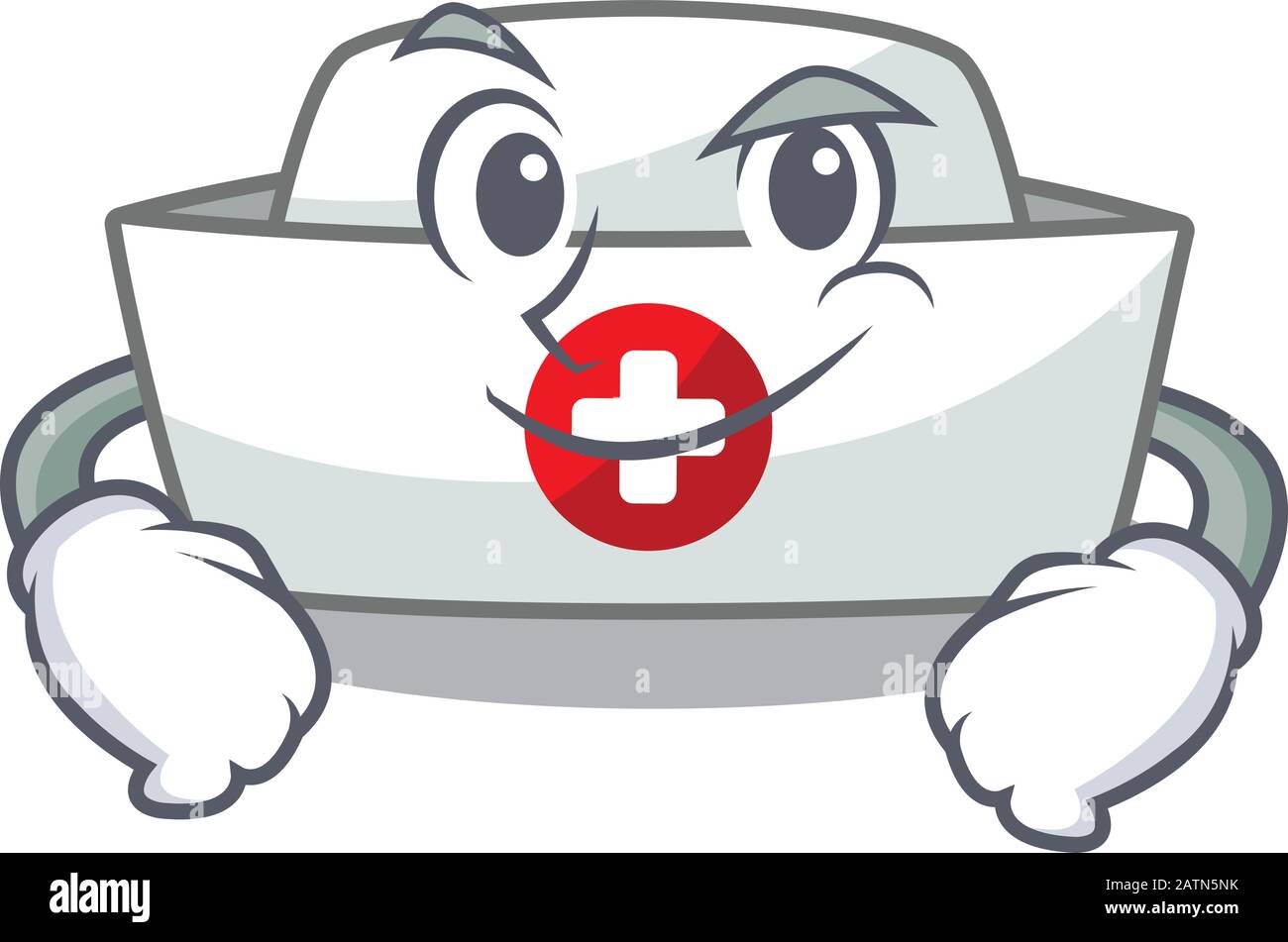 Cool nurse hat mascot character with Smirking face Stock Vector Image ...