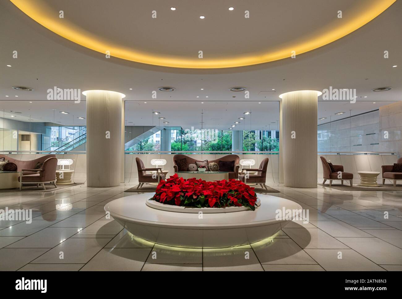 Elegant reception area at the Hotel Elsereine in Osaka, Japan Stock Photo