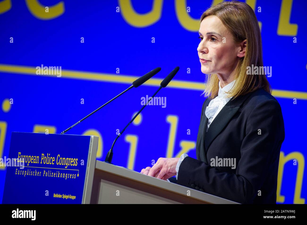 Berlin, Germany. 04th Feb, 2020. Terezija Gras, State Secretary in the Croatian Ministry of the Interior, will address the participants during the 25th European Police Congress. The motto of the event is 'Europe: Enforcing the Rule of Law'. Credit: Gregor Fischer/dpa/Alamy Live News Stock Photo