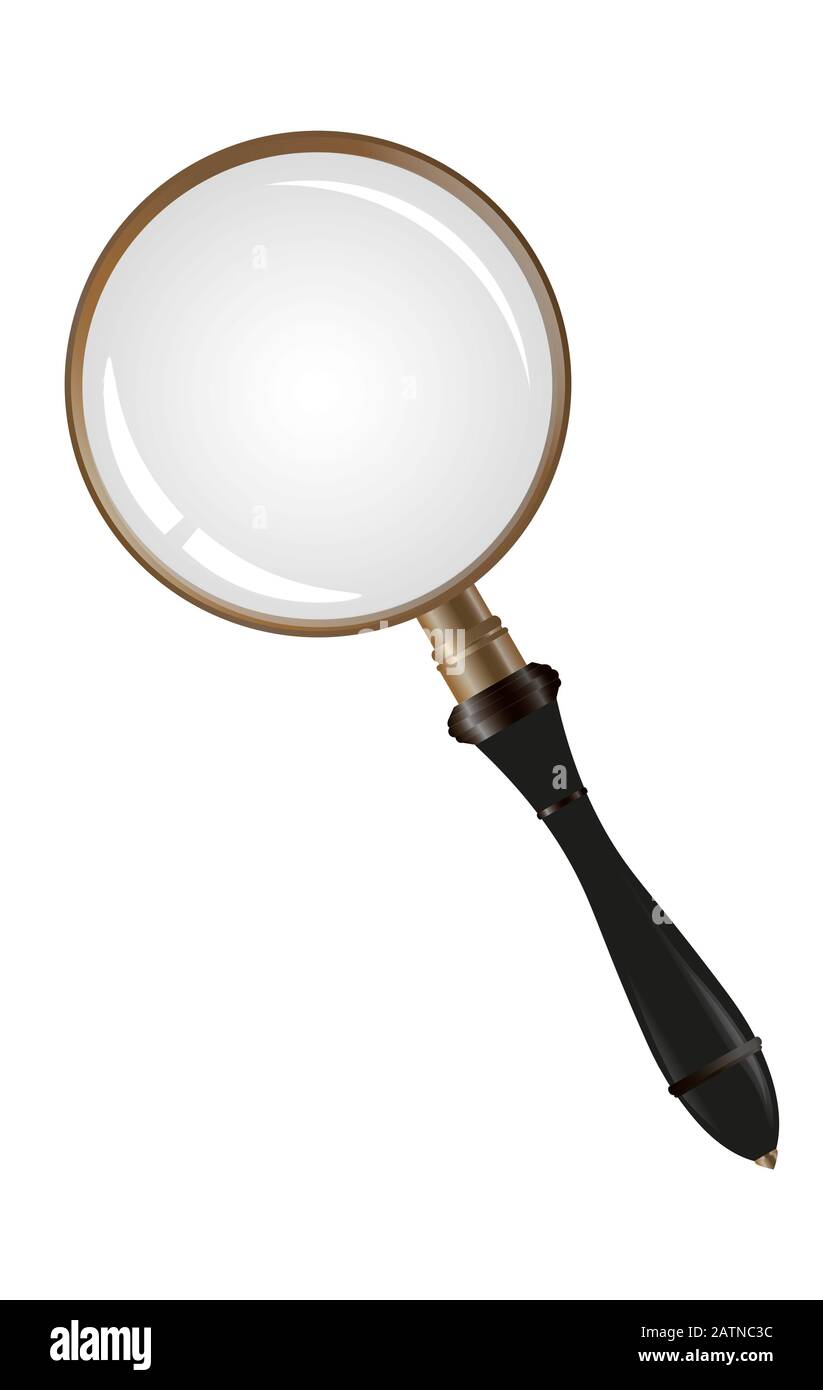 Vintage magnifying glass isolated on white background Stock Photo Alamy