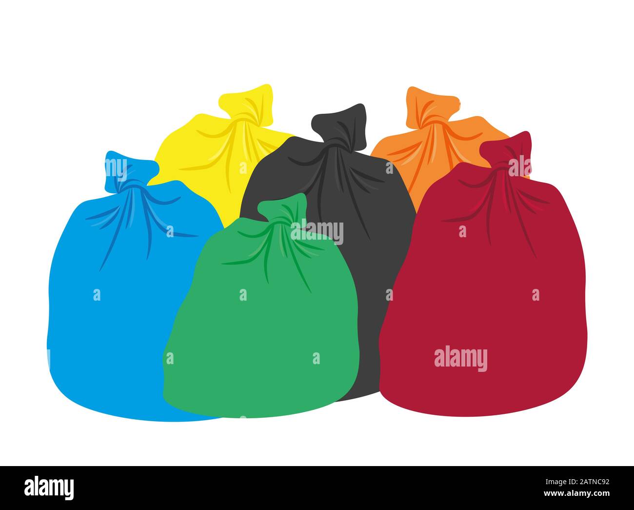 colored garbage bag isolated on white background Stock Photo