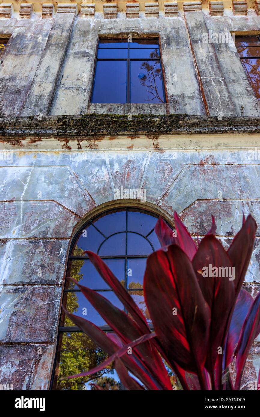 Baguio, Philippines - December 23, 2019: Window at Dominican Hill Retreat House/Diplomat Hotel Stock Photo