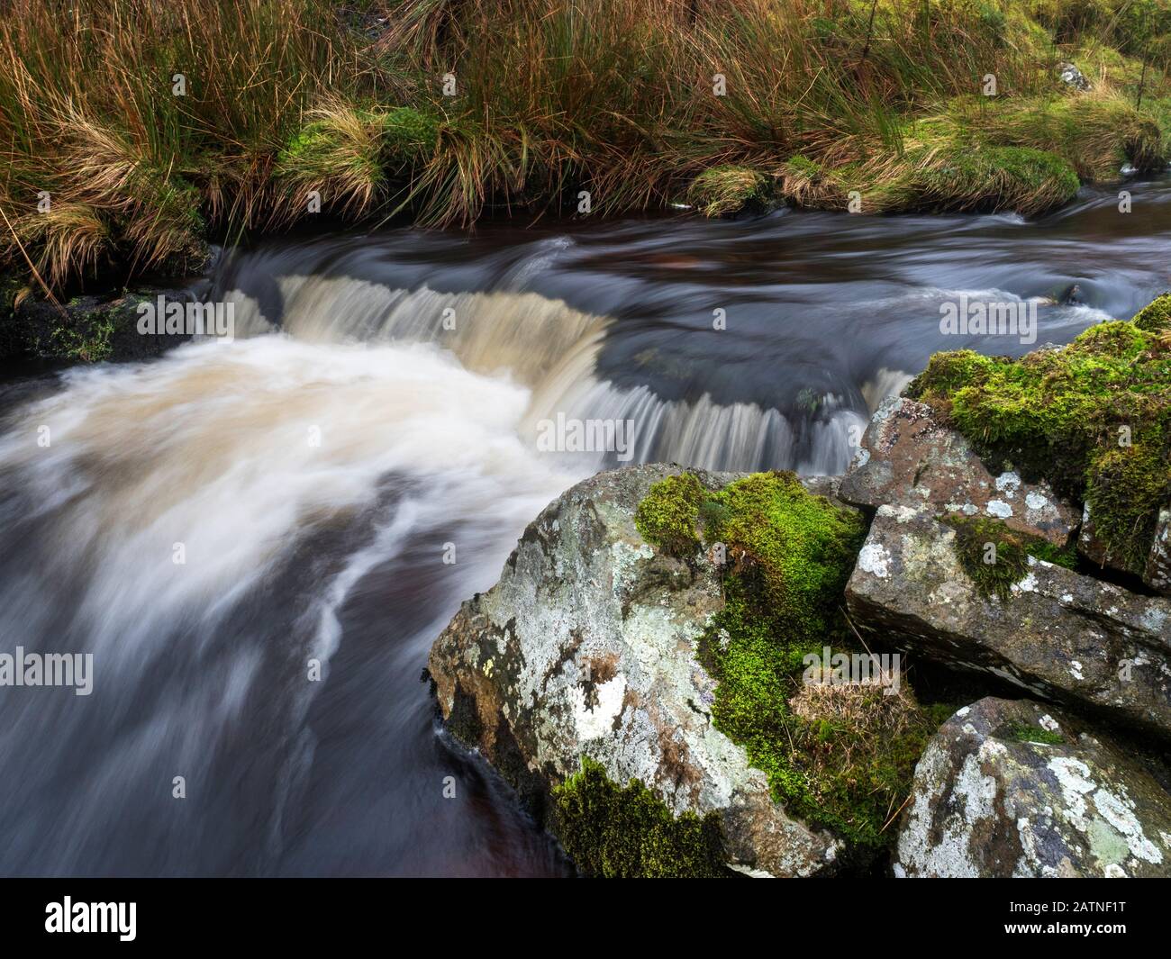 Waterfall in Force Gill near Ribblehead Yorkshire Dales National Park England Stock Photo