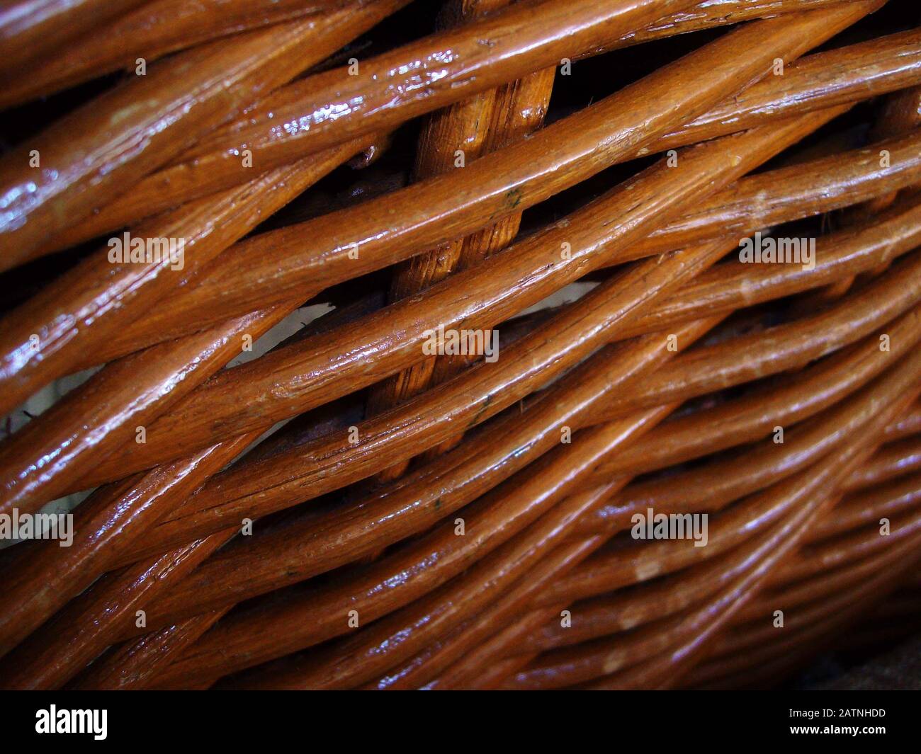 Strips of rattan interwoven and used for furniture backing, close up