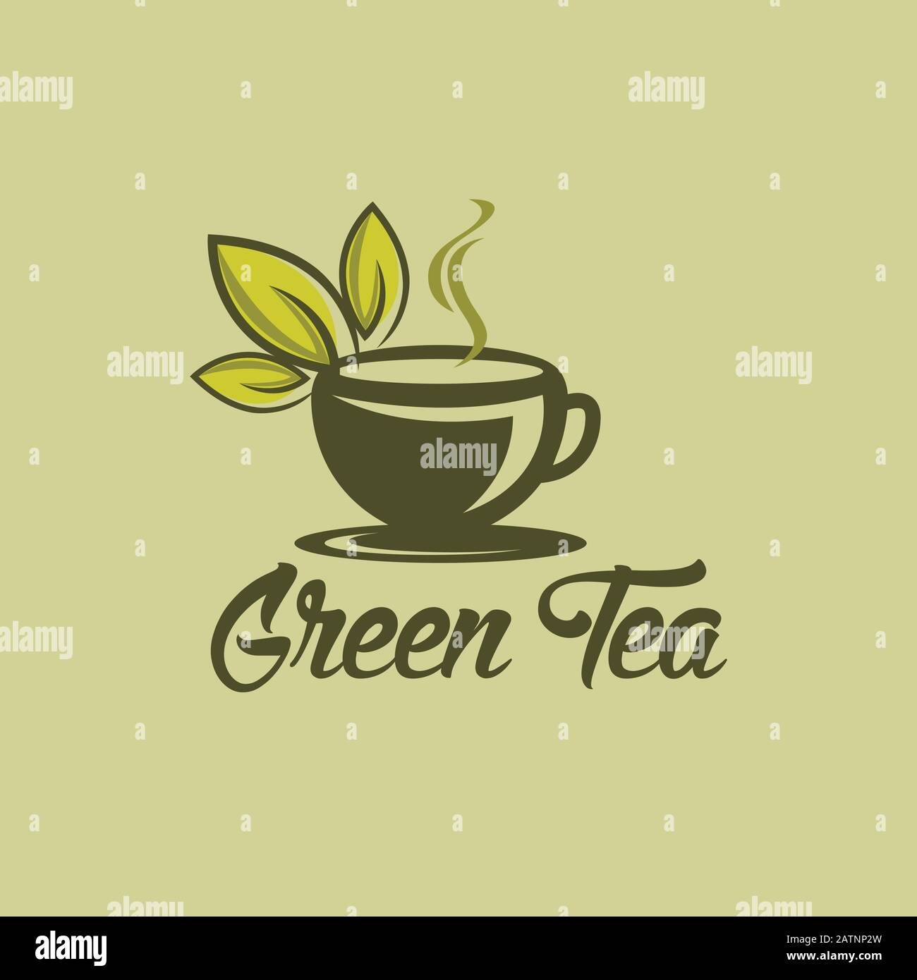 green leaf with tea cup logo concept.nature drink , health drink logo