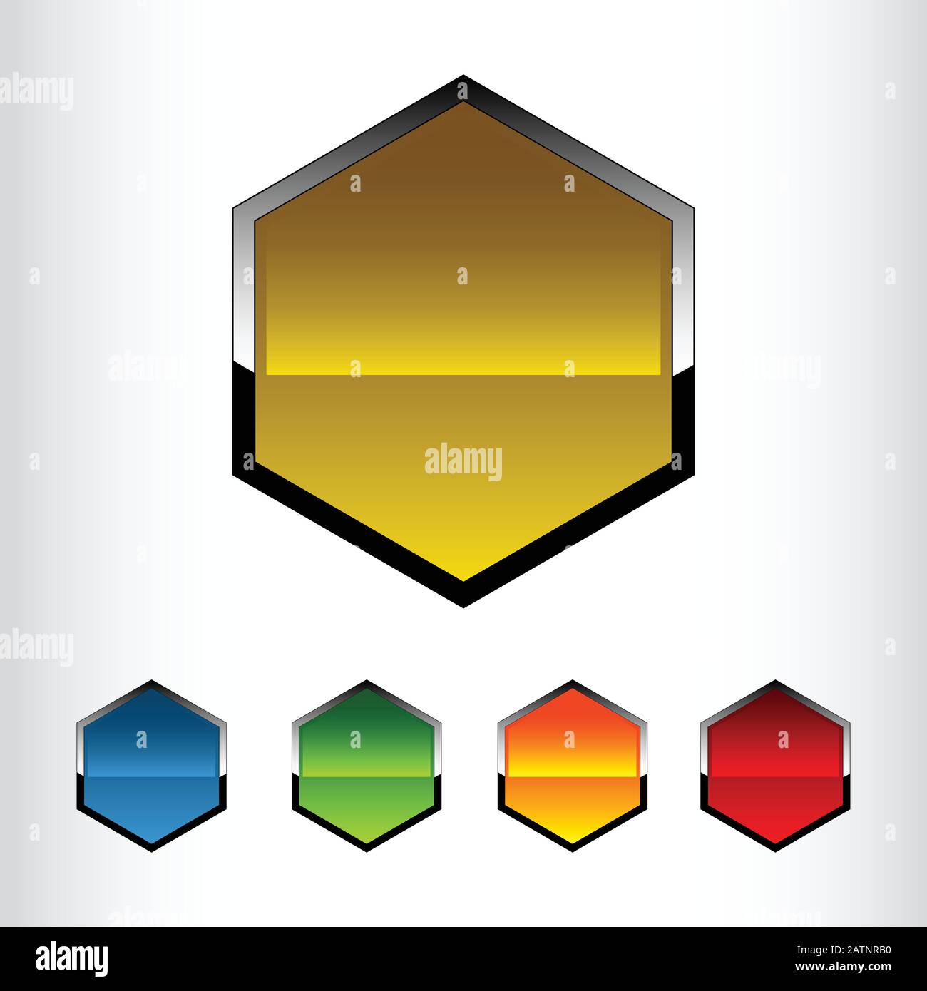 Set of color modern icons.hexagon. Vector illustration.elements for website or app.eps 10 Stock Vector