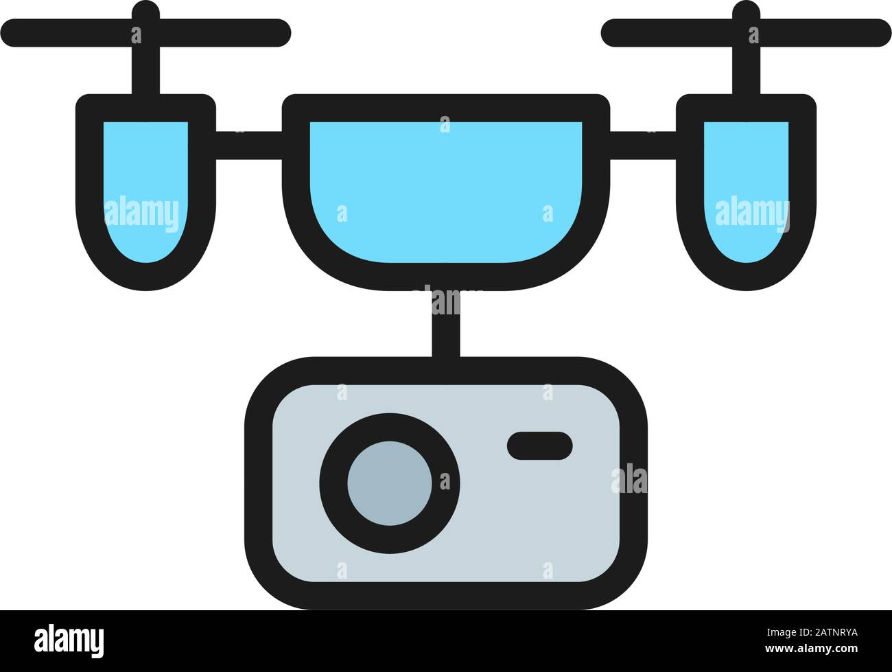 Drone with action camera flat color line icon Stock Vector Image & Art ...