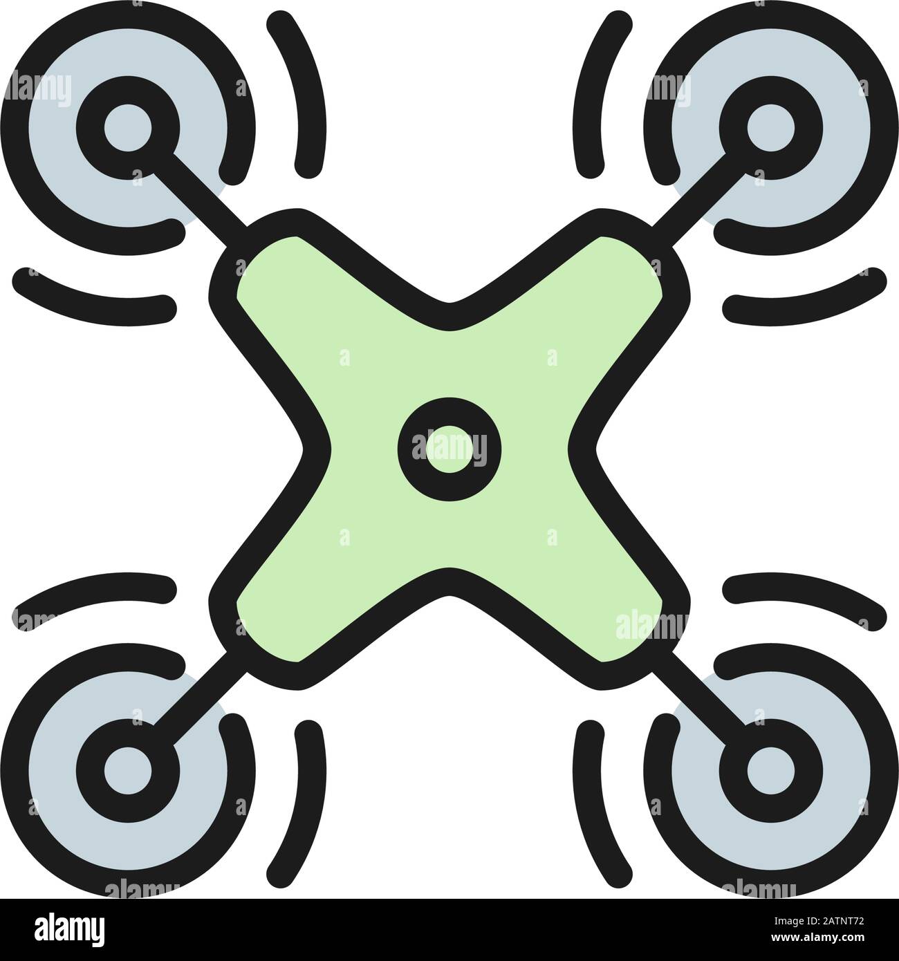 Remote air drone, aerial vehicle flat color line icon Stock Vector ...