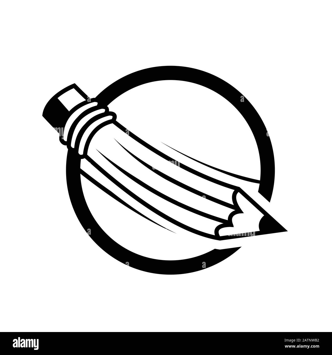 Vector Illustration of fountain pen, pencil and ballpoint pen drawing lines. Lines are on separate layer. Stock Vector