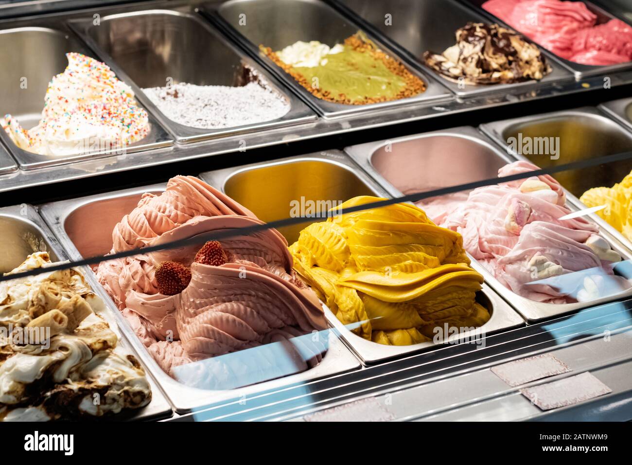 Containers of Toppings for Ice Cream Bar Stock Image - Image of merchino,  glass: 138059783