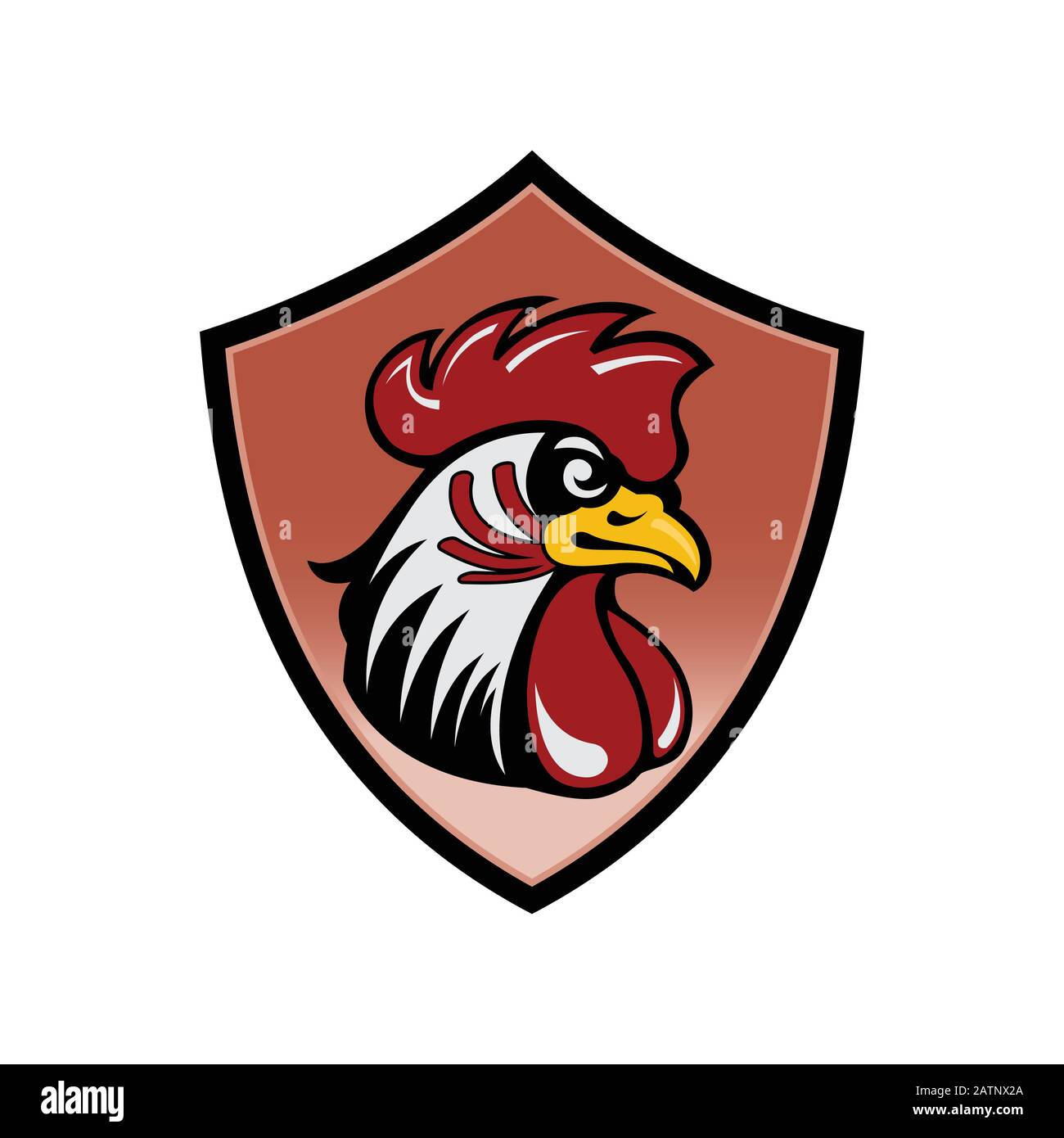 Rooster and cock. design style vector illustrations set of icons and ...