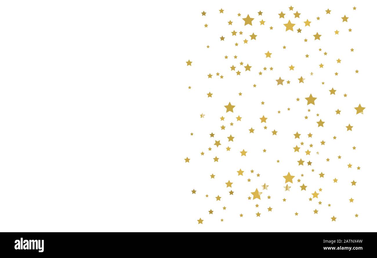 Golden stars on white background. Christmas border vector illustration ...