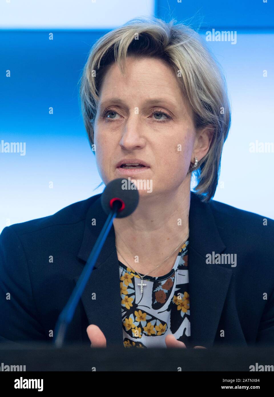 Stuttgart, Germany. 04th Feb, 2020. Nicole Hoffmeister-Kraut (CDU), Minister of Economic Affairs of Baden-Württemberg, takes part in a government press conference. One of the topics was a new innovation strategy for Baden-Württemberg. Credit: Marijan Murat/dpa/Alamy Live News Stock Photo