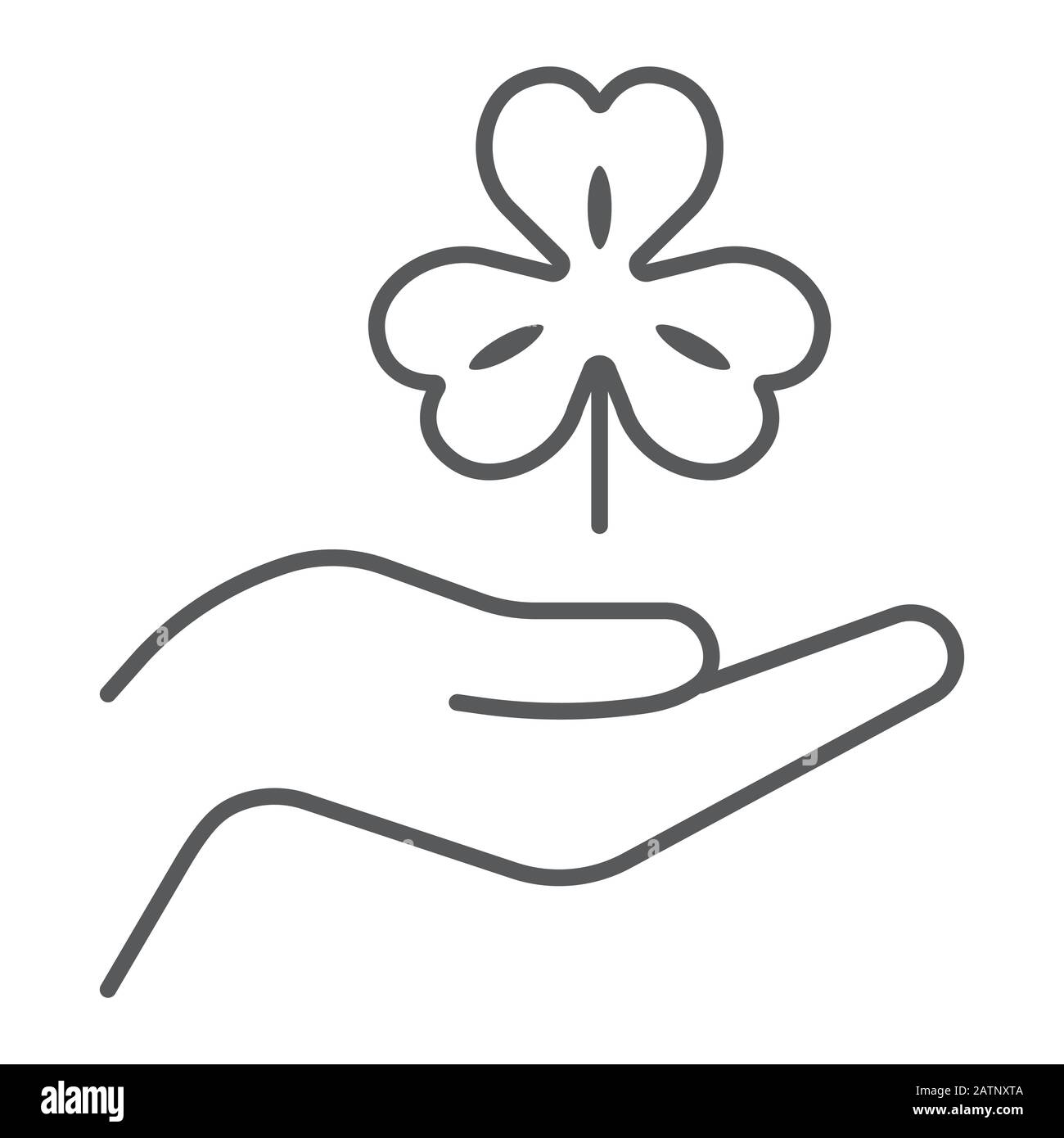 Hand holding a four leaf clover Stock Vector Images Alamy