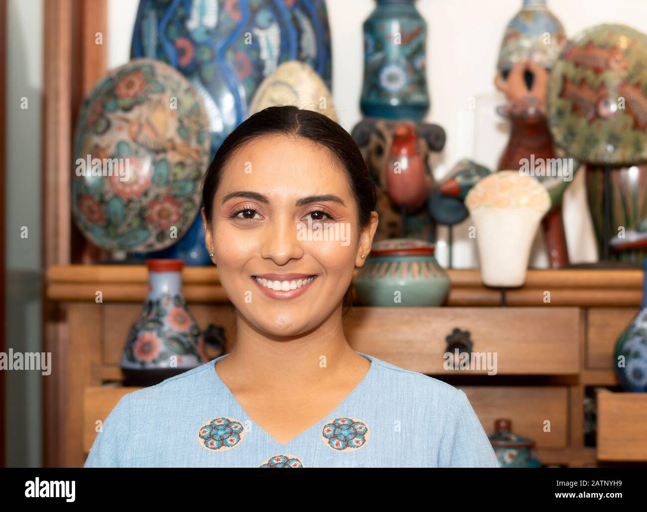 Happy, Smiling, Friendly & Beautiful Mexican Woman Working in a Resort ...