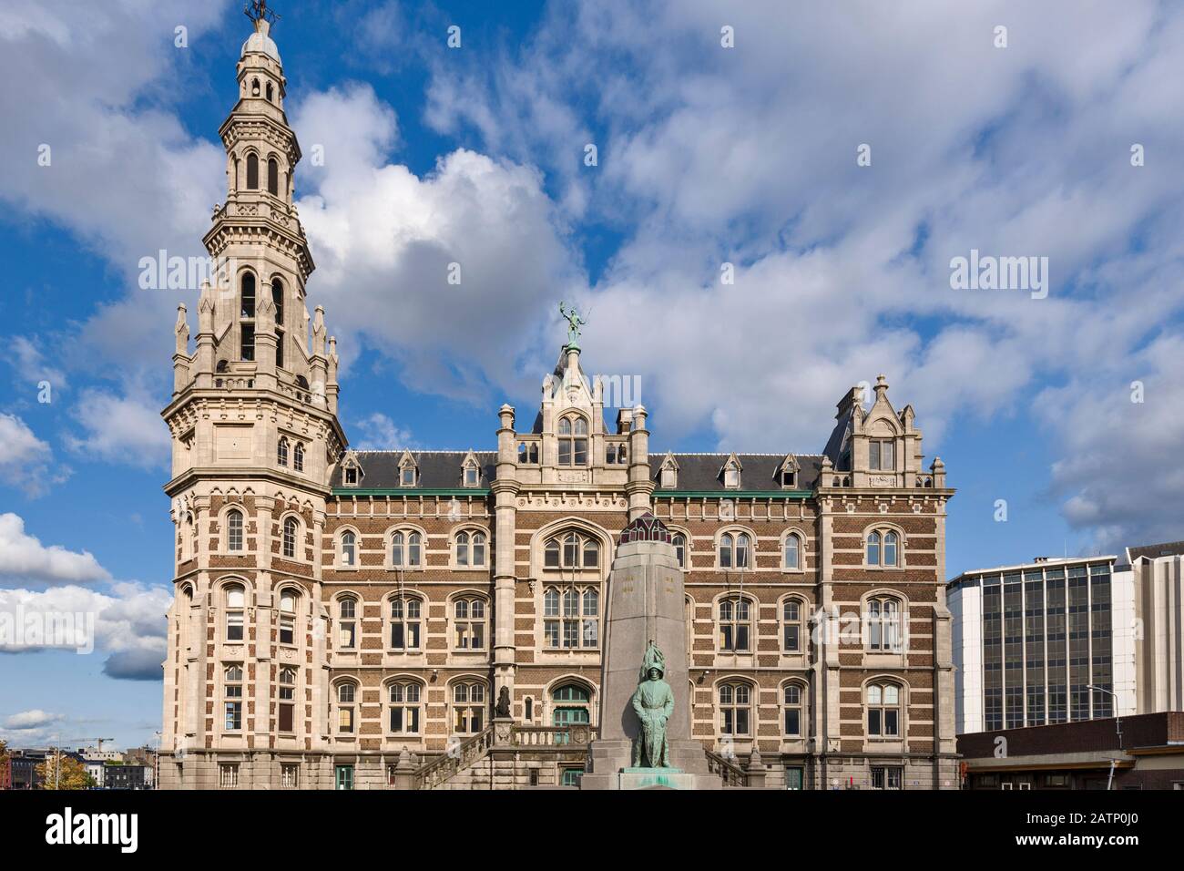 pilot house where the pilots' offices responsible for guiding lived, through the port in Antwerp, Belgium Stock Photo