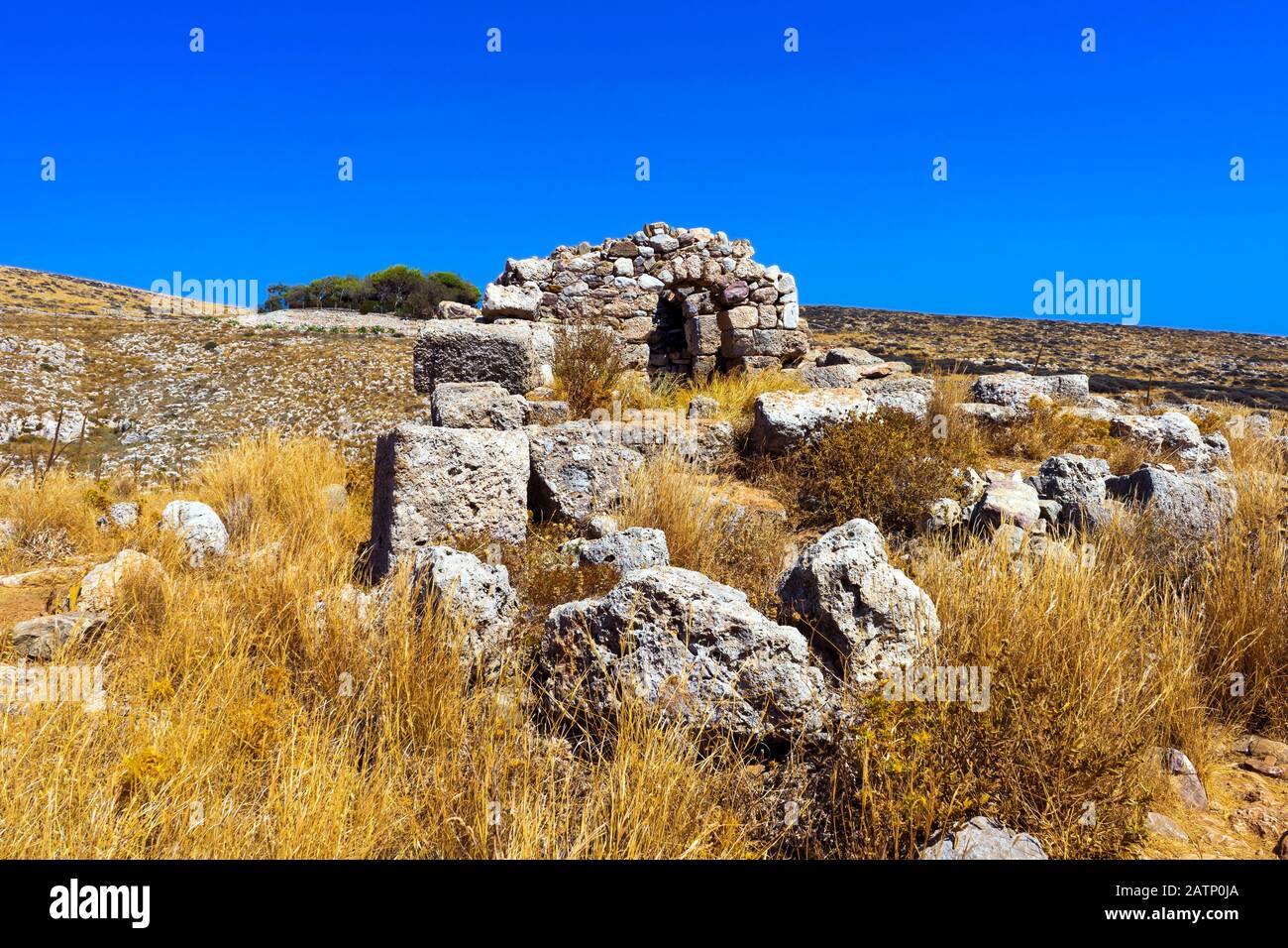 Ancient Greece. Sanctuary and Death Oracle of Poseidon Tainarios, public archaeological site, Greece Stock Photo