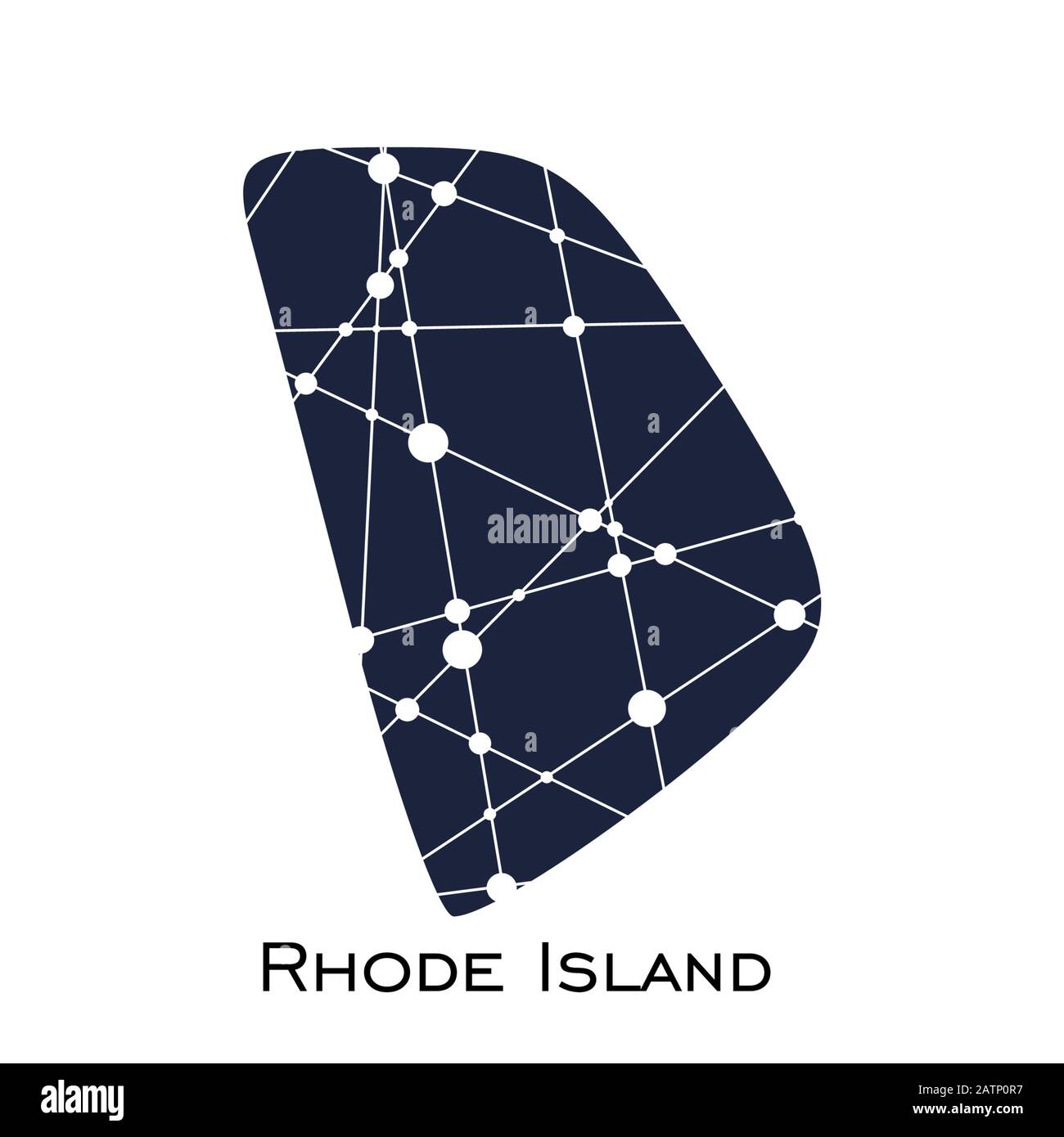 Rhode Island state map Stock Vector