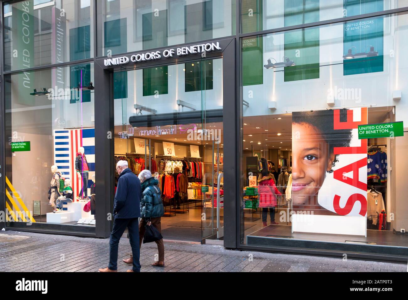 Europe, Germany, Cologne, United Colors of Benetton store on the shopping street Hohe Strasse.  Europa, Deuschland, Koeln, United Colors of Benetton F Stock Photo