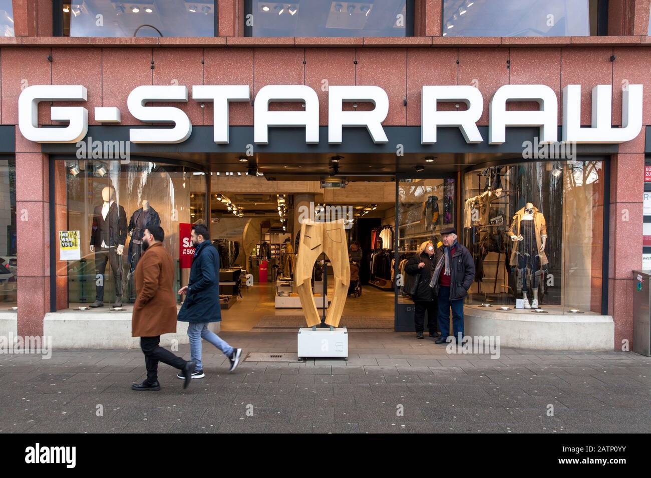 fashion store G-Star Raw on Neumarkt, Cologne, Germany.  Modegeschaeft G-Star Raw am Neumarkt, Koeln, Deutschland. Stock Photo