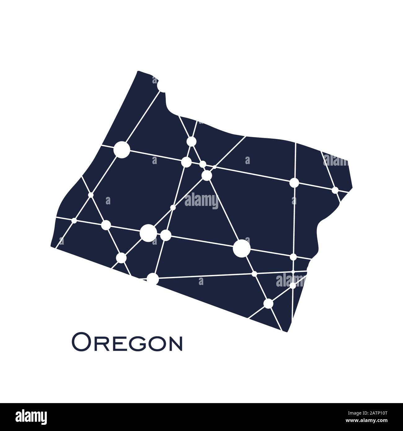 Oregon state map Stock Vector