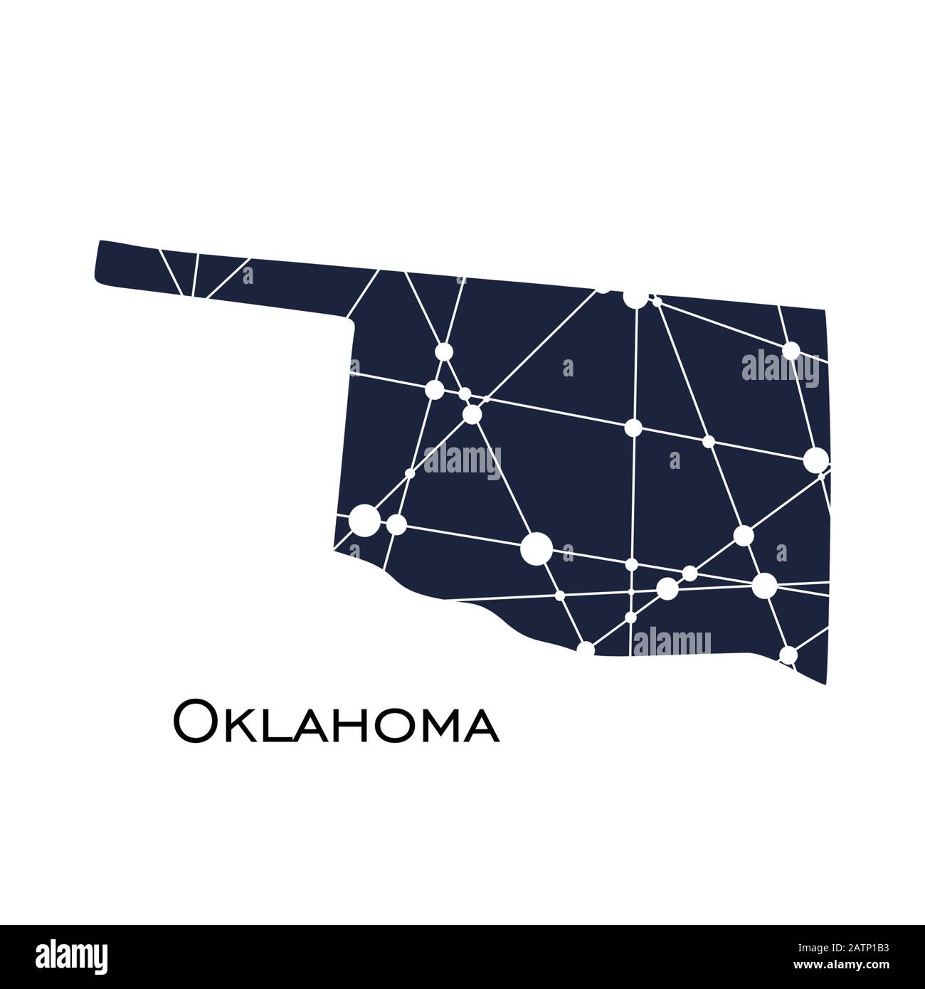 Oklahoma state map Stock Vector Image & Art Alamy