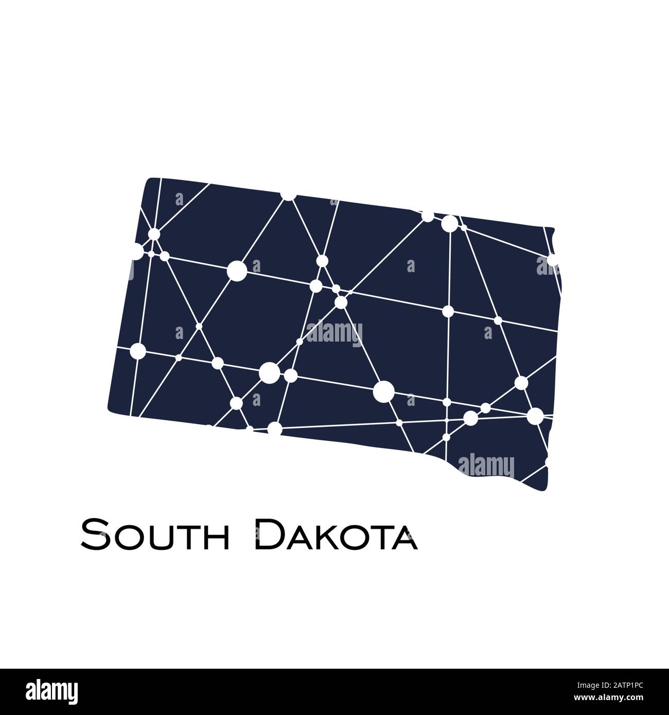 South Dakota state map Stock Vector Image & Art - Alamy