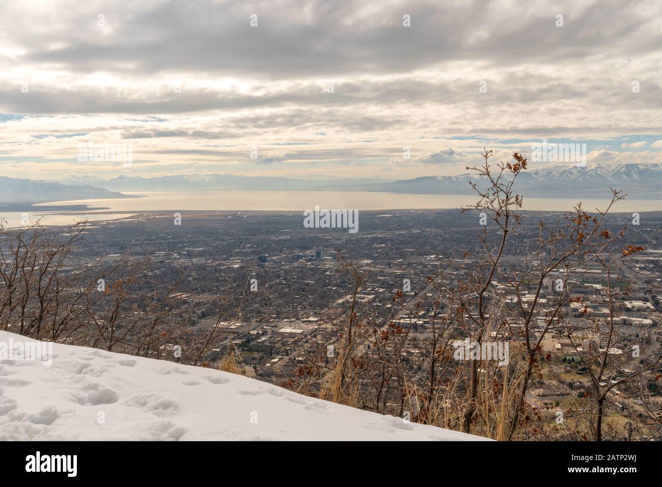 'Y' mountain in Provo, Utah. Home of Brigham Young University. Stock Photo