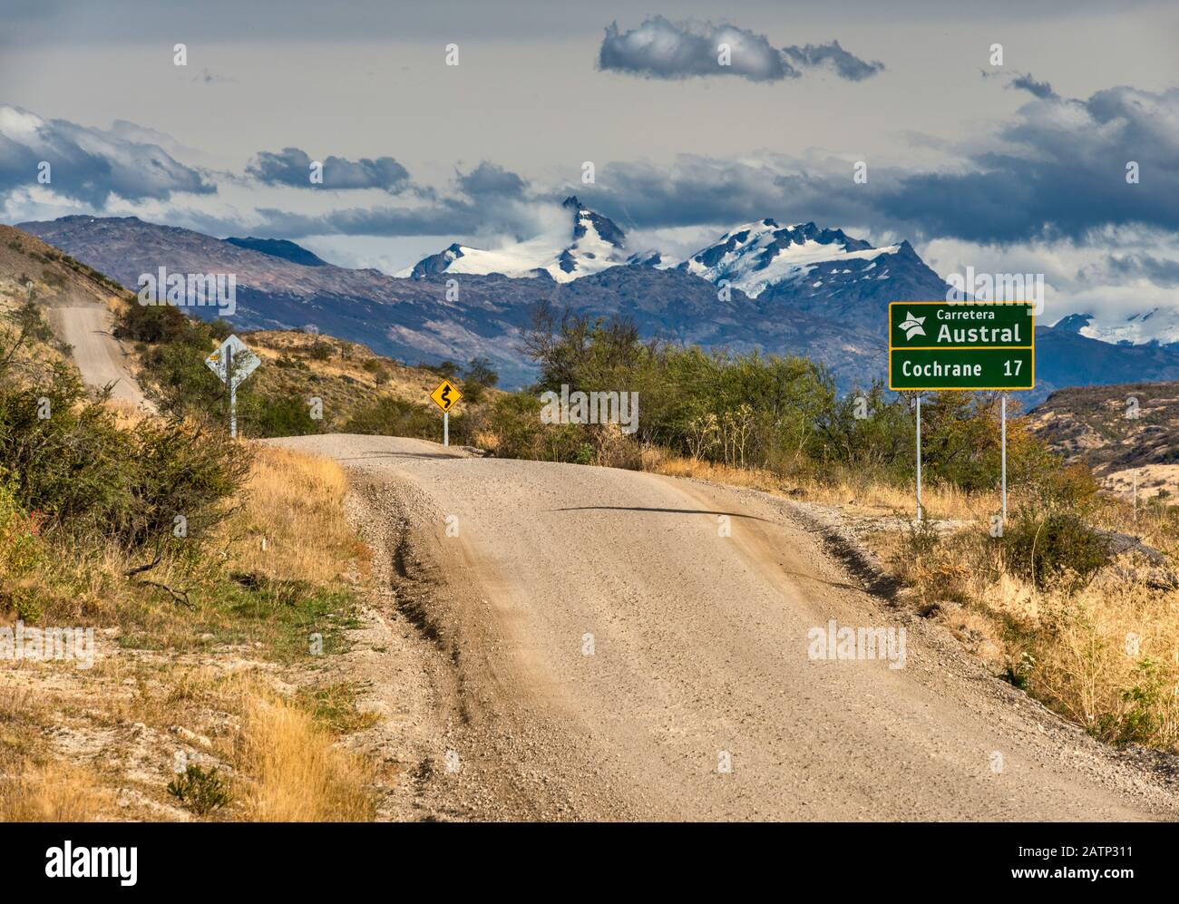 Carretera Austral, Chacabuco Valley area, future Patagonia National Park, near Cochrane, Chile Stock Photo