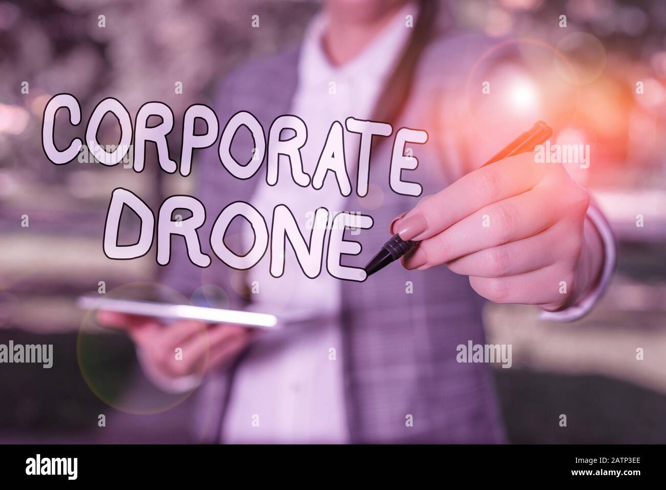 Conceptual hand writing showing Corporate Drone. Concept meaning ...